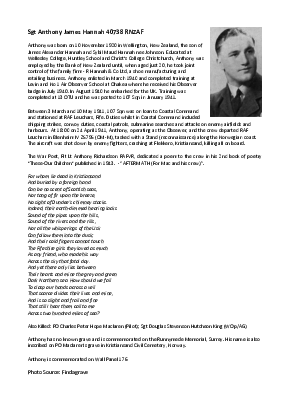 A preview of a PDF biography for Hannah, Anthony James